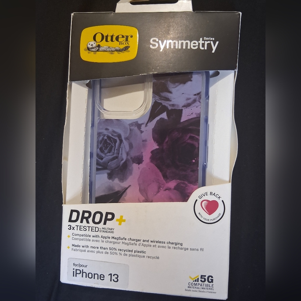 OtterBox Symmetry Series Case for iPhone 13 - Purple Roses